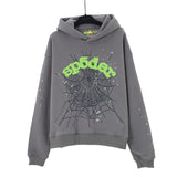 Sp5der Hoodie & Sweatpants 2 Piece Set Spider Web Three-Dimensional Foaming