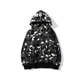 Bathing Ape Hoodie camouflage luminous sweater men's autumn and winter cardigan