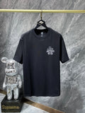 CHH Chrome Hearts T Shirts Cross Sanskrit Flocking Short Sleeve T-shirt