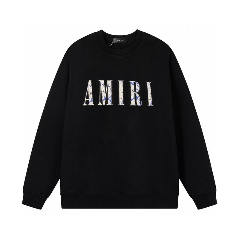 Amiri Sweatshirt Autumn and Winter AMI LOGO Letter Pattern Pullover Sweater Men and Women