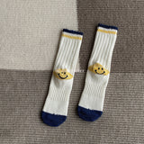 Kapital Sock Hitian Hehong Thick Thread Smiley Face Socks Autumn and Winter Celebrity Thick Knitted Socks Mid-Calf Knitted Wool