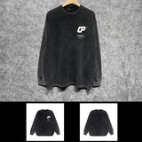 Purple Brand Distressed Long Sleeve Shirt Fashion Distressed Loose Long-sleeved Top