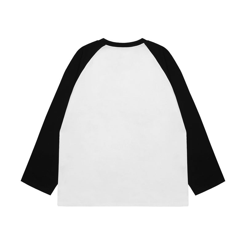 Men Long Sleeve T-Shirt Heavy Weight Cotton Color-Matching
