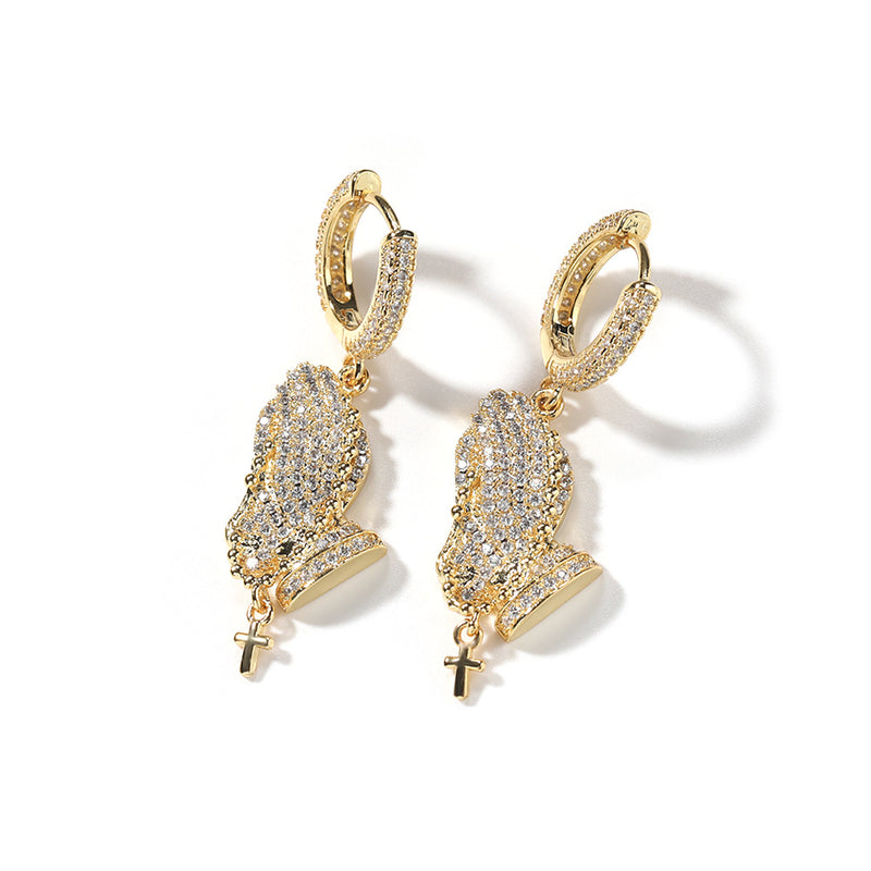 Earrings Zircon Glove Shaped Earrings Spectrum