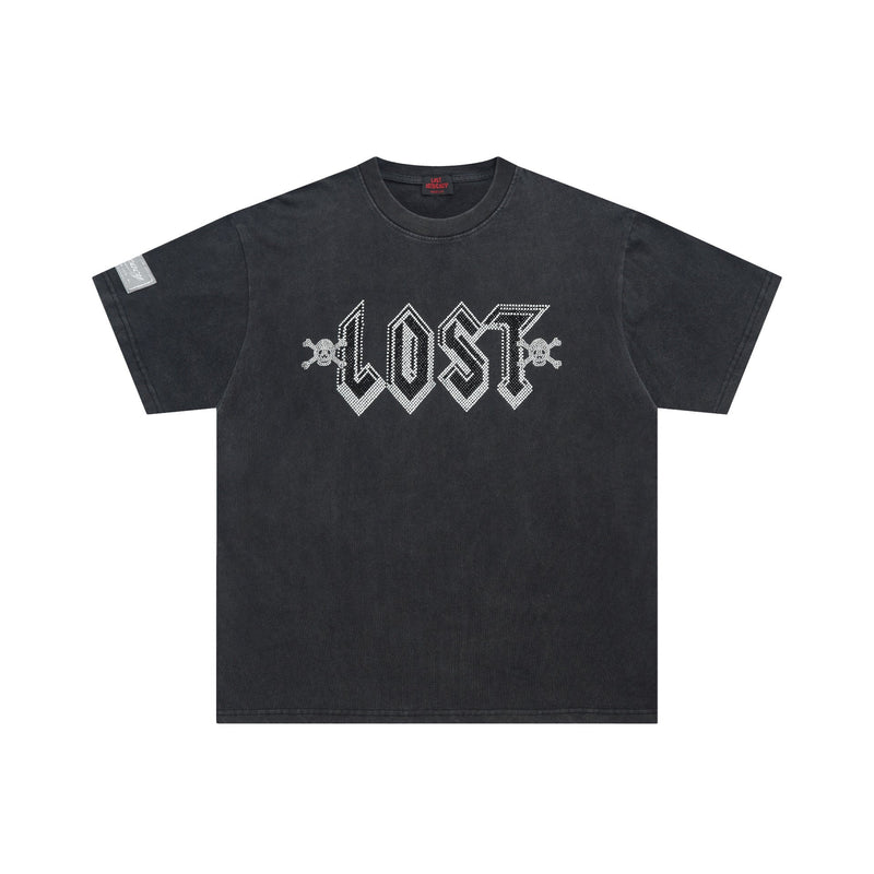 Lost Intricacy T-Shirt Skull Wash Casual Short Sleeve T-Shirt