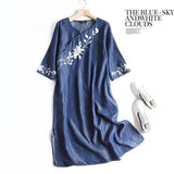 Women Dresses Embroidery Loose Dress