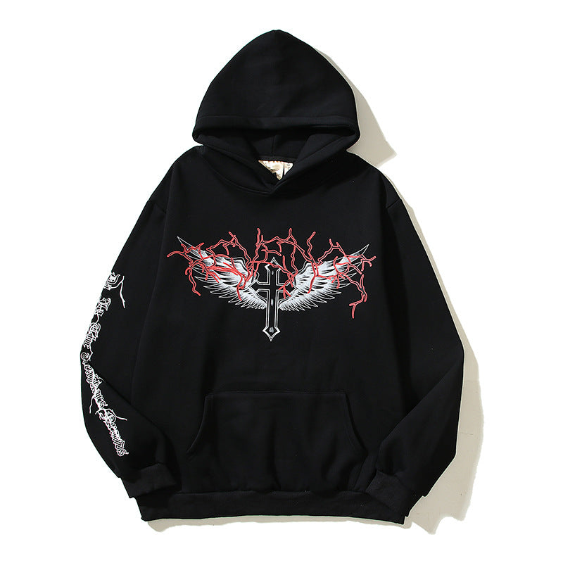 HS Hoodie Halloween Demon Printing plus Velvet Hoodie