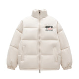 Mens Vintage Jackets Cotton Clothing Short High Street Stand-Up Collar Warm Padded Jacket