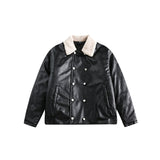 Unisex Coat Vintage PU Leather Coat