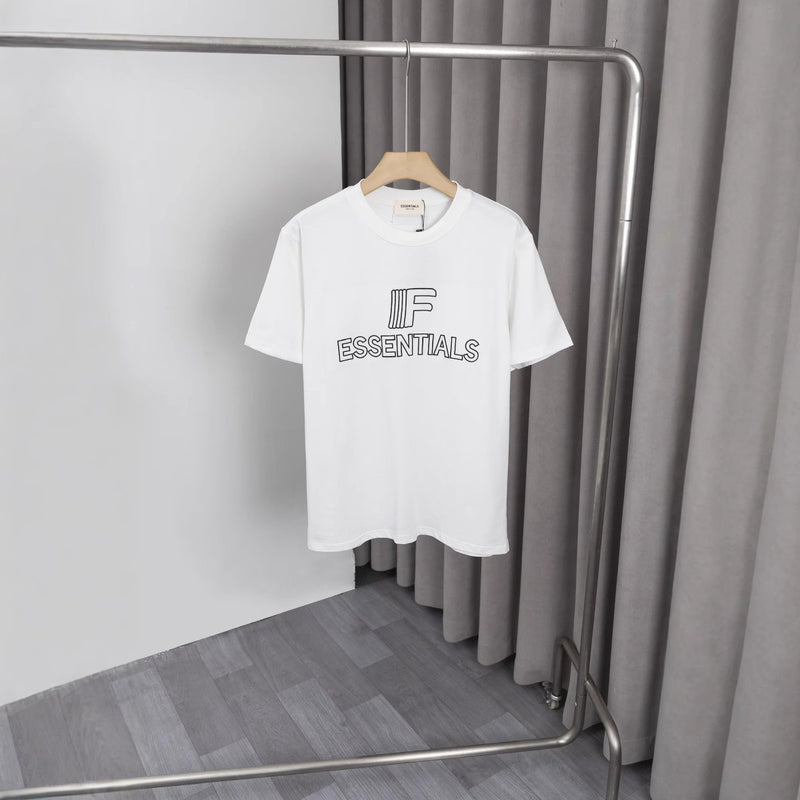 Fog Essentials T Shirts Spring/Summer FOG Embroidery Letter Pattern Crew Neck Short Sleeves
