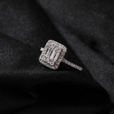 Rings Silver Square Zircon Ring ins St. Valentine's Spectrum