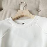 Women Hoodie Loose Student Oversize Pure White