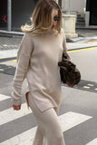 Women Work Business Casual Sweaters Loose High Collar Knitwear