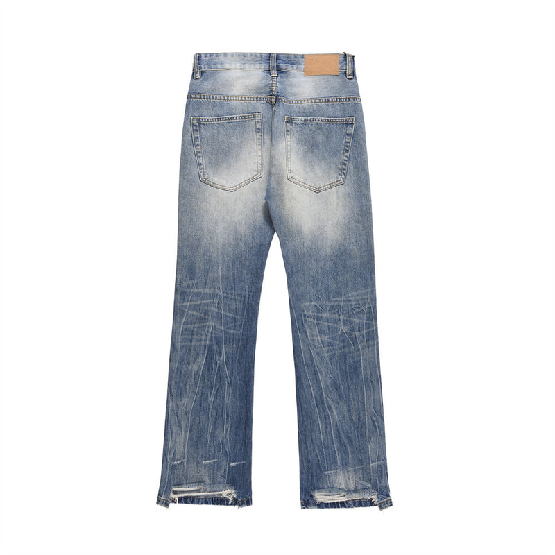 Men Jeans Gradient Loose Hole