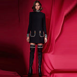 Women Haute Couture Co-Ords Fashion Diamond-Encrusted Colored Gems