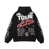 HS Hoodie retro flame graffiti print