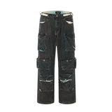 Men Jeans Personalized Multi-Pocket Workwear Style Jeans