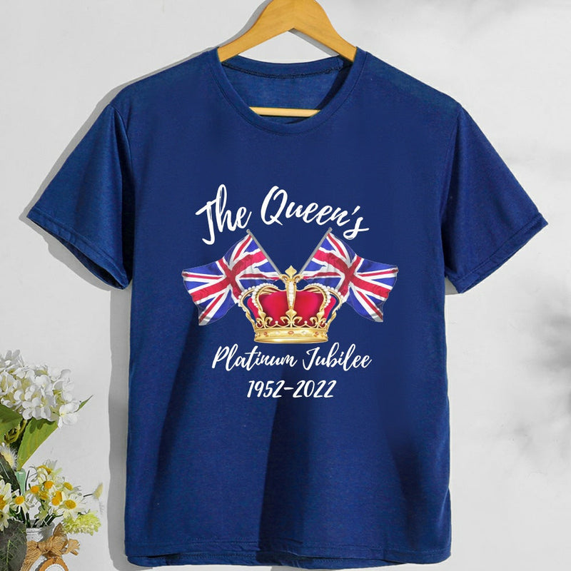 Inspired by Queen's Platinum Jubilee 2022 Elizabeth 70 Years T-shirt T-shirt Short Sleeve Men and Women