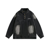 Women Jackets Vintage Denim Jacket Vintage Distressed