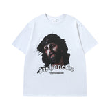 Men T-Shirt Portrait Printing Distressed