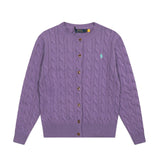 Ralph Lauren Knitted sweaters ruff pony standard twist wool crew neck knitted cardigan