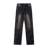 Men Jeans Distressed Pleated Loose Leisure All-Matching