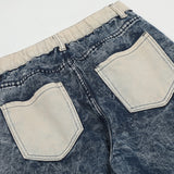 Men Jeans Patchwork Pocket Design Distressed