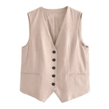Women Vest Fashion Vest Casual Shorts Suit