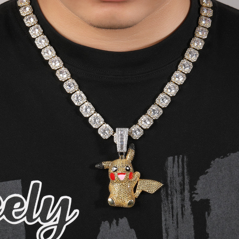 Jewelry Diamond Pendant Necklace Cartoon Fashion Necklace Male Animal Spectrum Pokémon