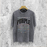 Purple Brand Distressed T Shirts Short Sleeve