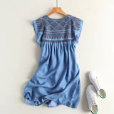 Women Dresses Embroidery Denim Dress