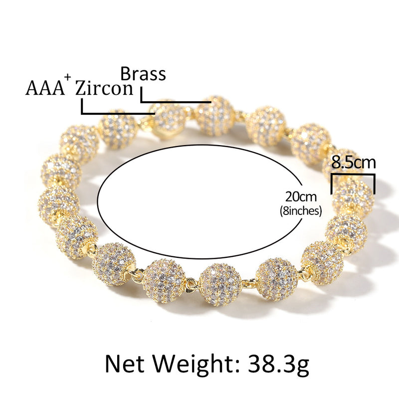Bracelet Hip Hop Bracelet Microencrusted Zircon Beads Spectrum St. Valentine's