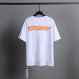 Ow T Shirts Yellow Letter Printing for Men and Women