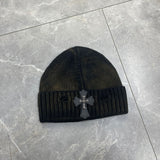 Chh Chrome Heart Beanie Frayed Knitted Hat Korean Version Simple Warm Ear Protector Wool Hat