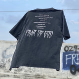 Fog Essentials T Shirts Spring and Summer FOG Joint Series Washing Water Old Crew Neck Short Sleeves