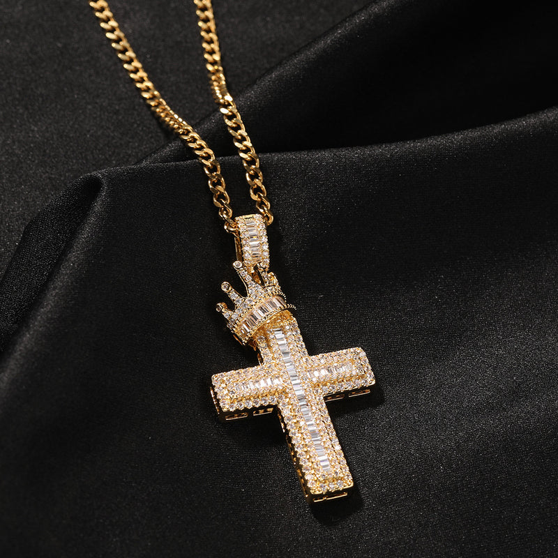 Jewelry Pendant Necklace Men's ZirconNecklaces Crosses Spectrum Necklaces Crosses