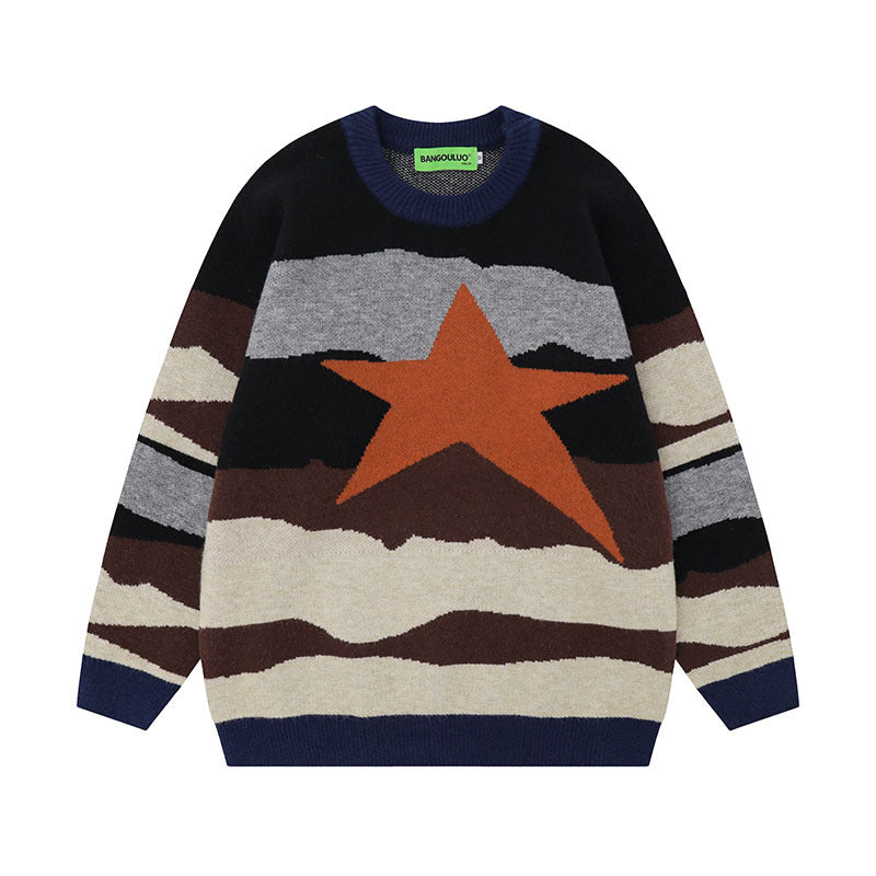 Women Sweater Vintage Knitted Top Idle Style Oversize