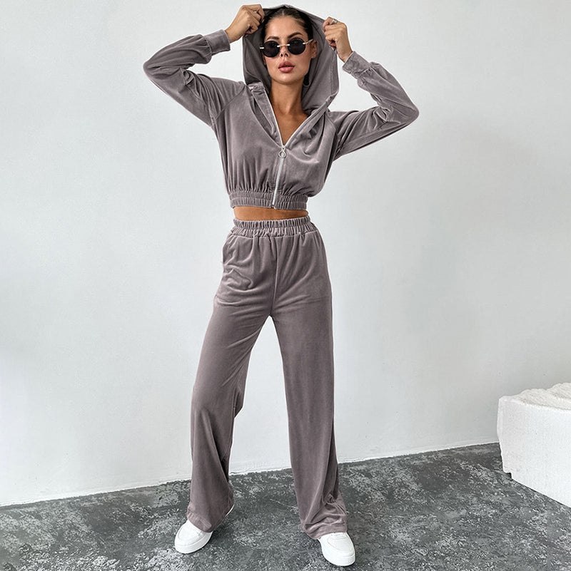 Women Co-Ords Hoodie Knitted Leisure
