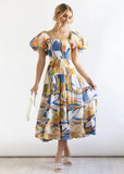 Women Dress 2 US Puff Sleeves for Holiday Show Thin and Long