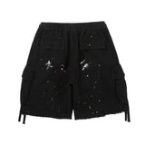 Men's Shorts Ink-splashed Printed Denim Loose