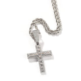 Jewelry Rectangular Zirconium Cross Pendant Hip Hop Diamond Pendant Necklace St. Valentine's Crosses Spectrum