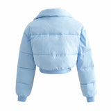 Women Cotton Coat Thickened Warm Winter Stand Collar Short