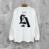 Purple Brand Long Sleeve T-Shirt Fashion Loose Long Sleeve Top