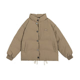 Unisex Coat Thick Loose Stand-up Collar Cotton-Padded Clothes