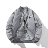 Mens Vintage Jackets Air Force Flight Suit Hooded Jacket Padded Baseball Suit