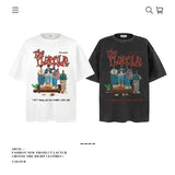 American vintage street T-shirt pure cotton men's and women's summer loose