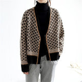 Women Knitted Cardigan Loose Cropped Sweater