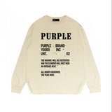Purple Brand Long Sleeve T-Shirt Fashion Loose Long Sleeve Top