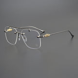 CHH Chrome Hearts Glasses Fashion Double Beam Frameless Myopia Glasses Frame