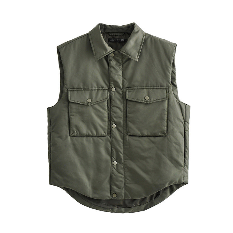 Women Cotton Coat Winter Warm Lapel Vest